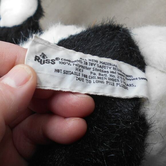 Vintage Russ Berrie Moo Moo Cow Plush MOOS 11" Holstein Cow - Picture 9 of 9